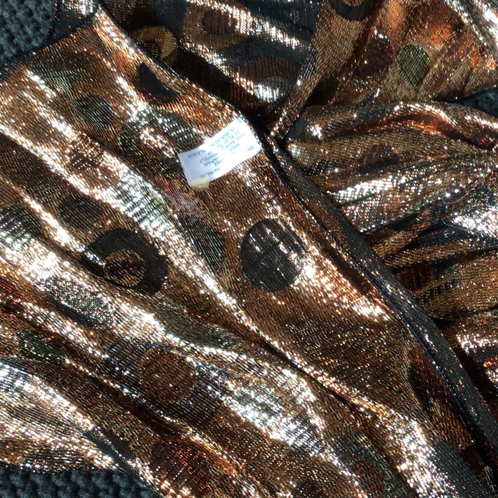 Metallic Scarf, made in Japan 58”x8” - Picture 4 of 4